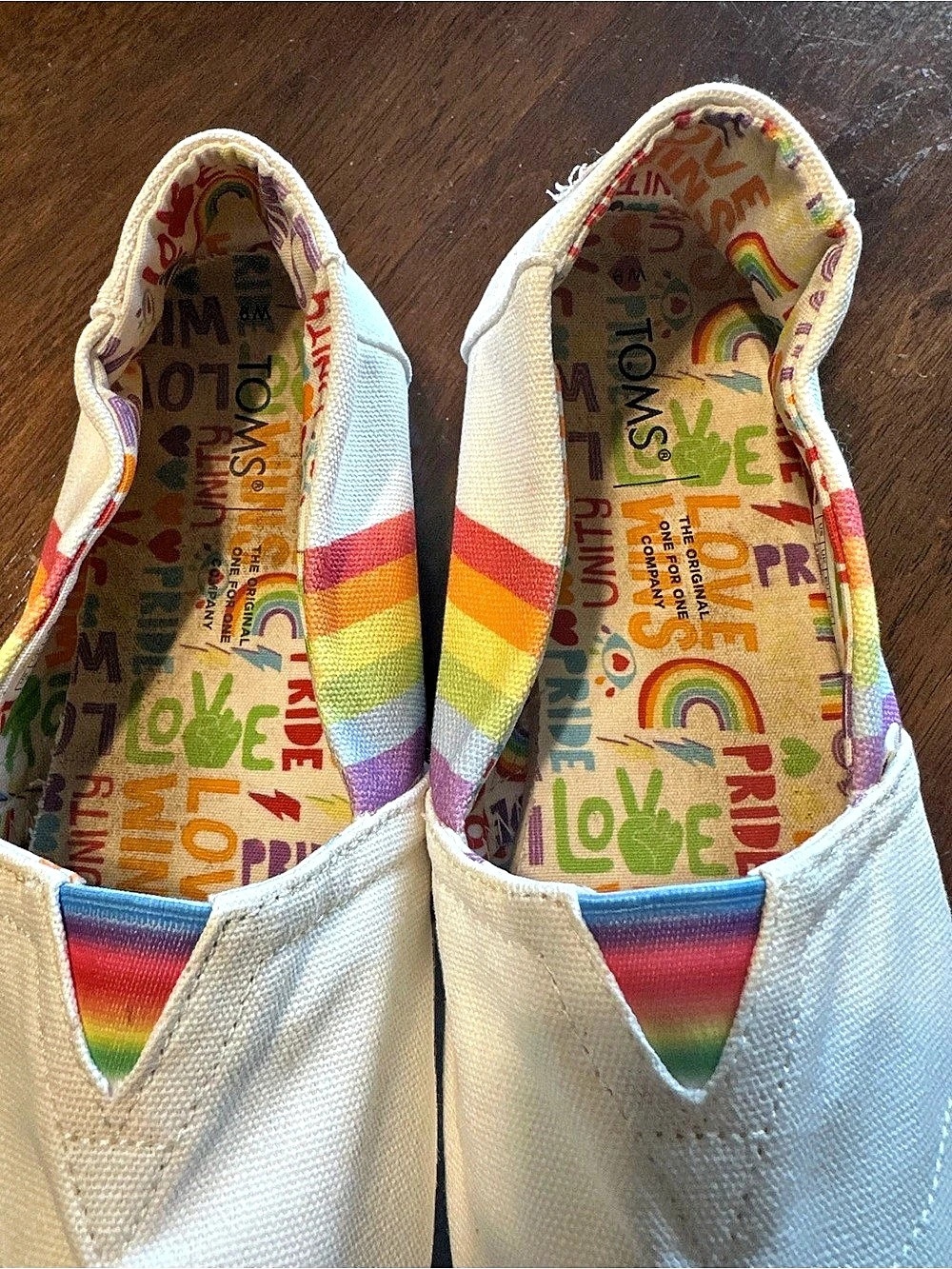 TOMS Pride Rainbow Love Unity Alpargata Slip On Shoes Size 9 - Picture 4 of 11
